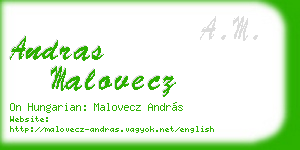 andras malovecz business card